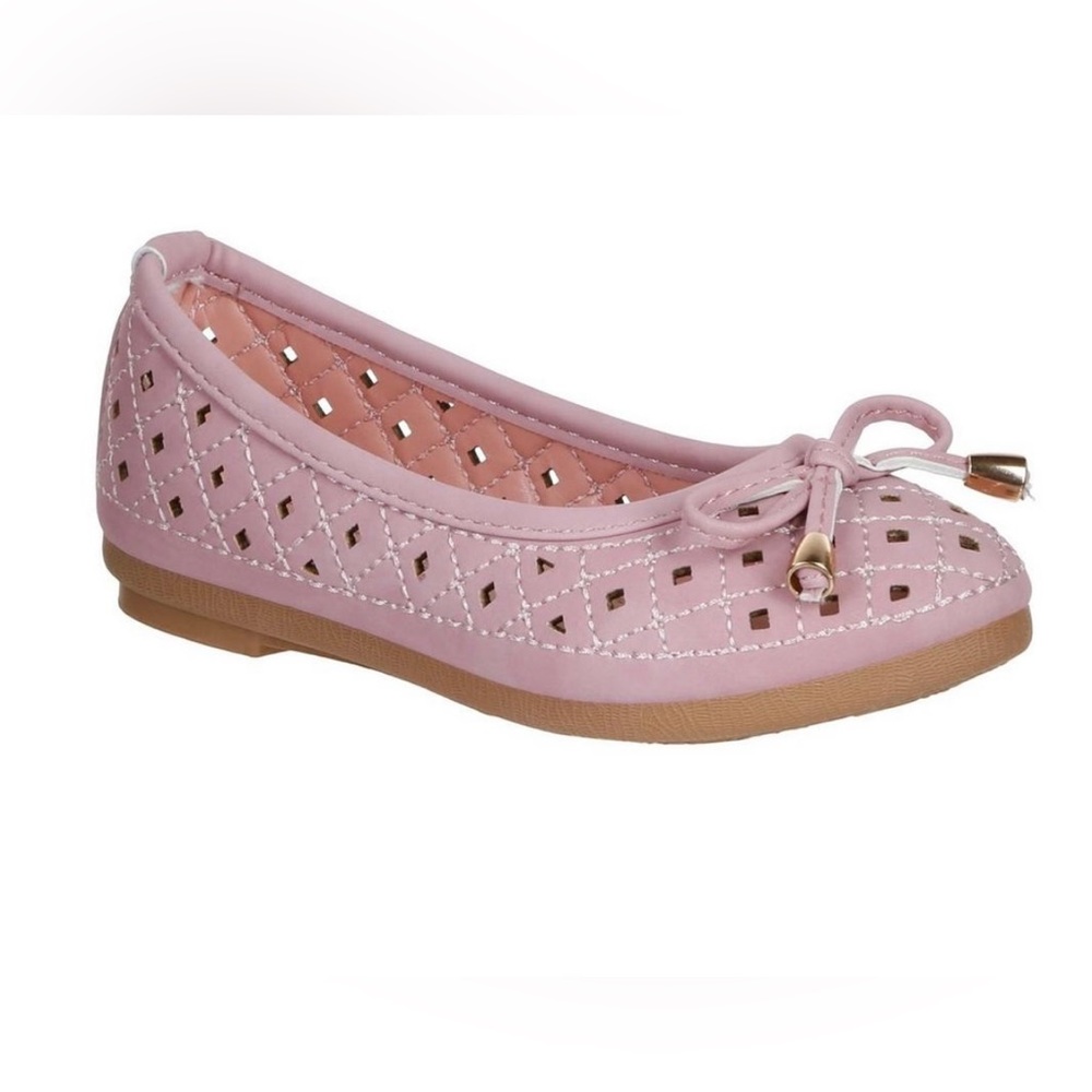 Girls Rose Mauve Perforated Flats NWT
